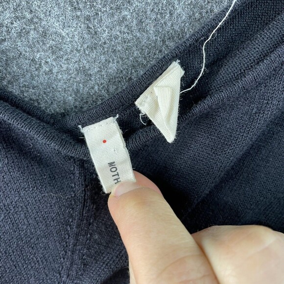 Anthropologie Moth Black V Neck Sweater Top Short sleeve Dolman XS EUC - Picture 3 of 9